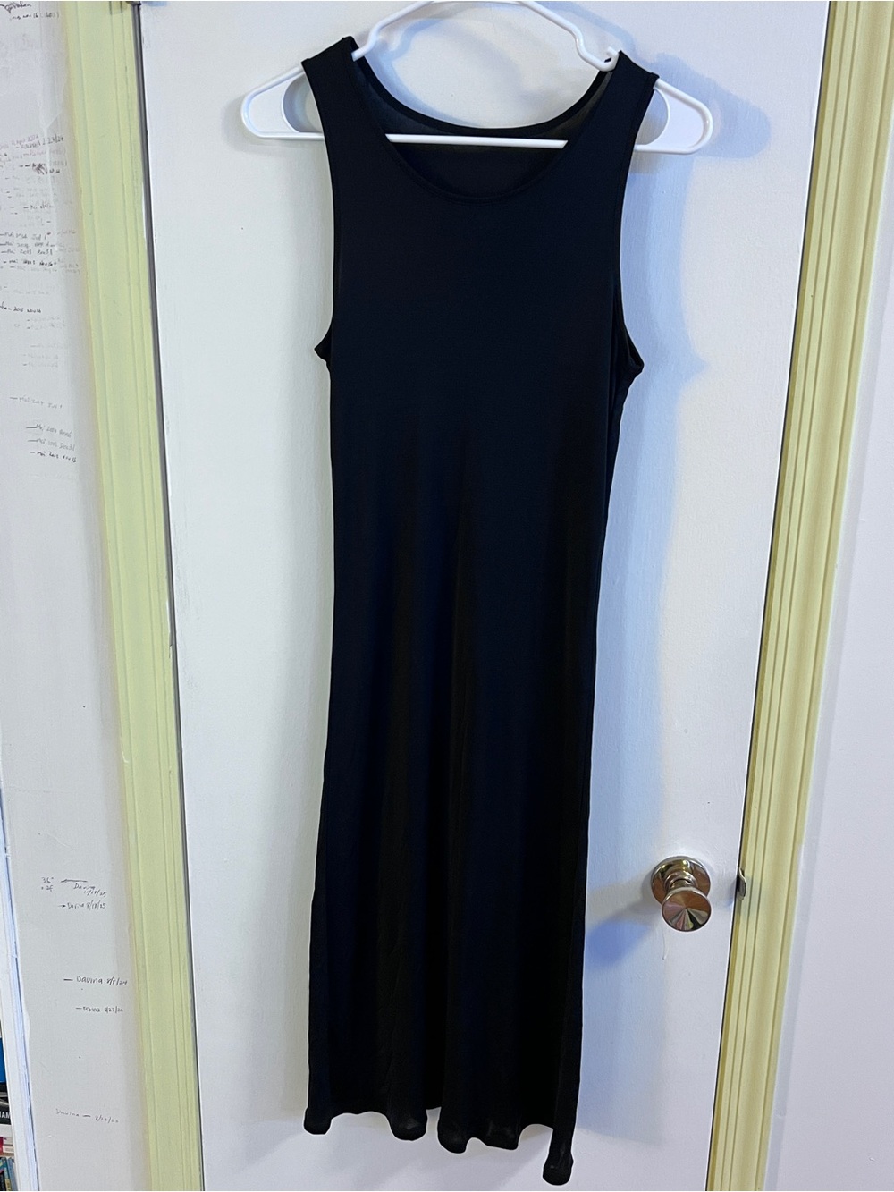 Classic Black Sleeveless Midi Dress - Stretch Silk 100%